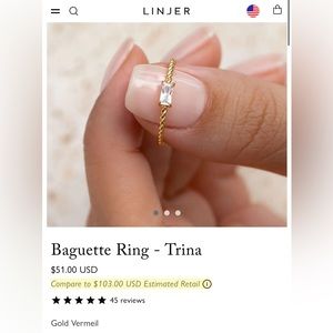 Linjer Baguette Ring - Trina size 7
